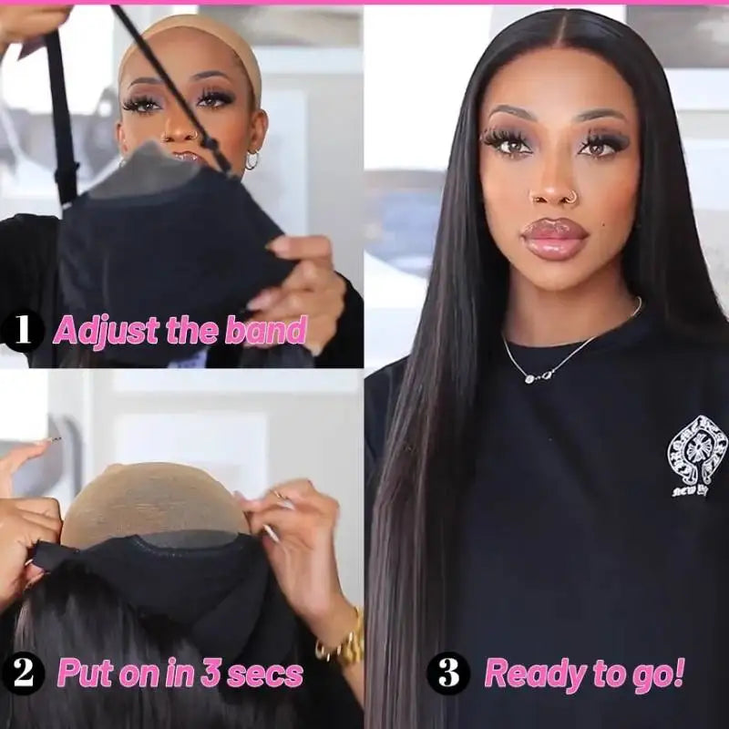 FOXY Pre-Cut Pre-Plucked Wear & Go Glueless HD Lace Closure Human Hair Wig