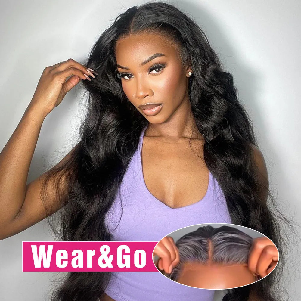FOXY Pre-Cut Pre-Plucked Wear & Go Glueless HD Lace Closure Human Hair Wig