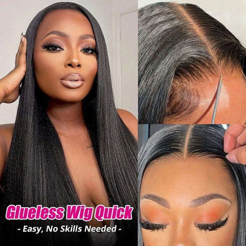 FOXY Pre-Cut Pre-Plucked Wear & Go Glueless HD Lace Closure Human Hair Wig