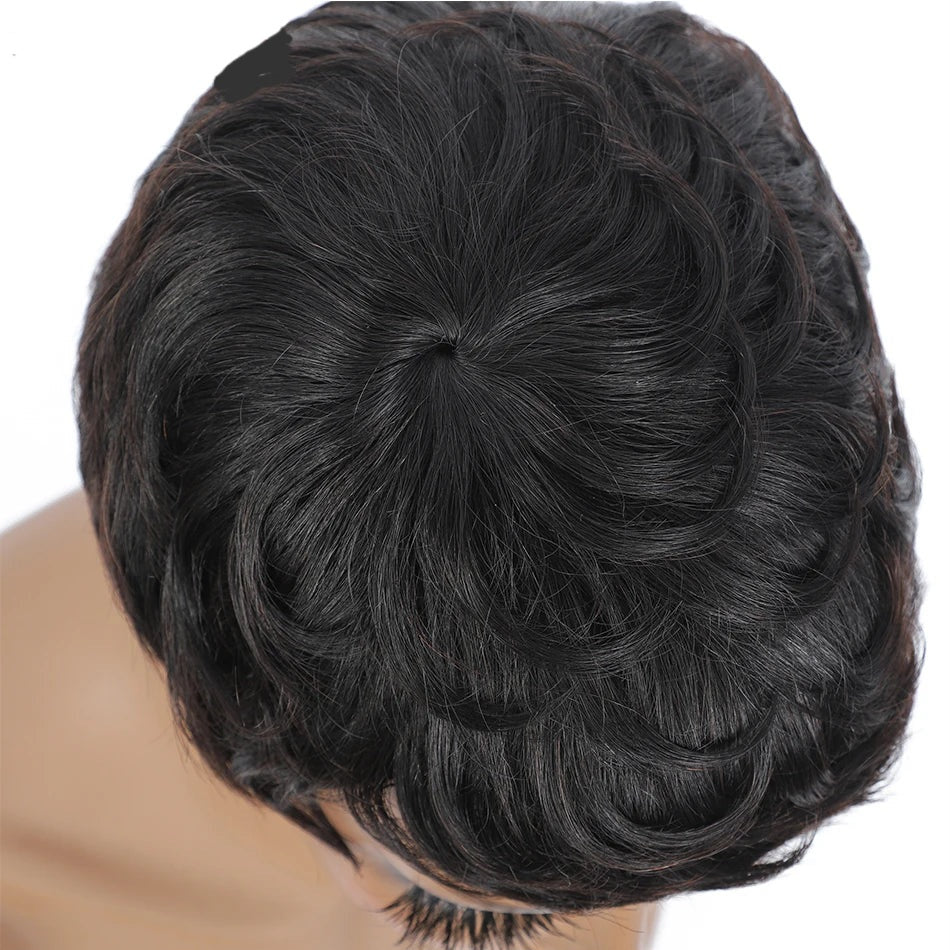 SIYAX Pixie Cut Full Machine Made Glueless Brazilian Remy Human Hair Wig
