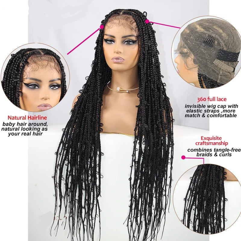 SIYAX 36" Butterfly Jungle Square Knotless Box Braided Wig