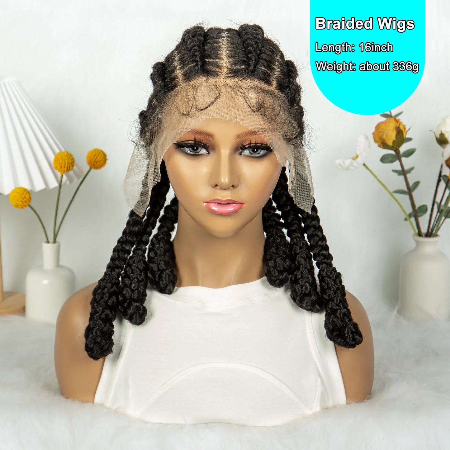 SIYAX Cornrow Braided Synthetic Full Lace Wig