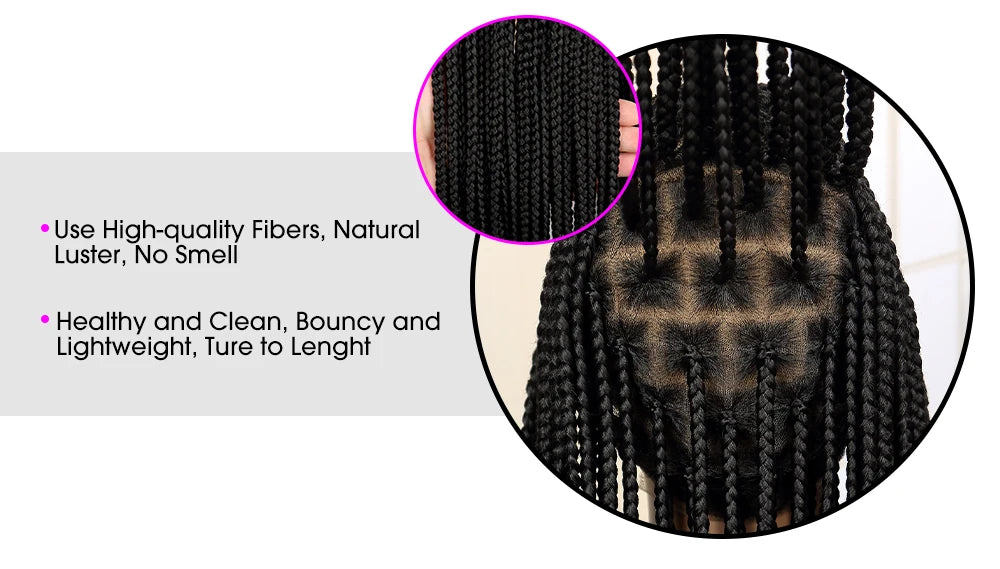 SIYAX Synthetic Full Lace Cornrow Braided Wig with Baby Hair