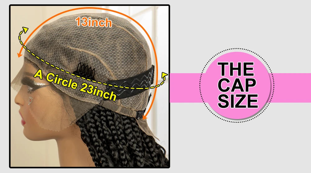 SIYAX Synthetic Full Lace Triangle Parting Knotless Boho Curl Box Braided Wig