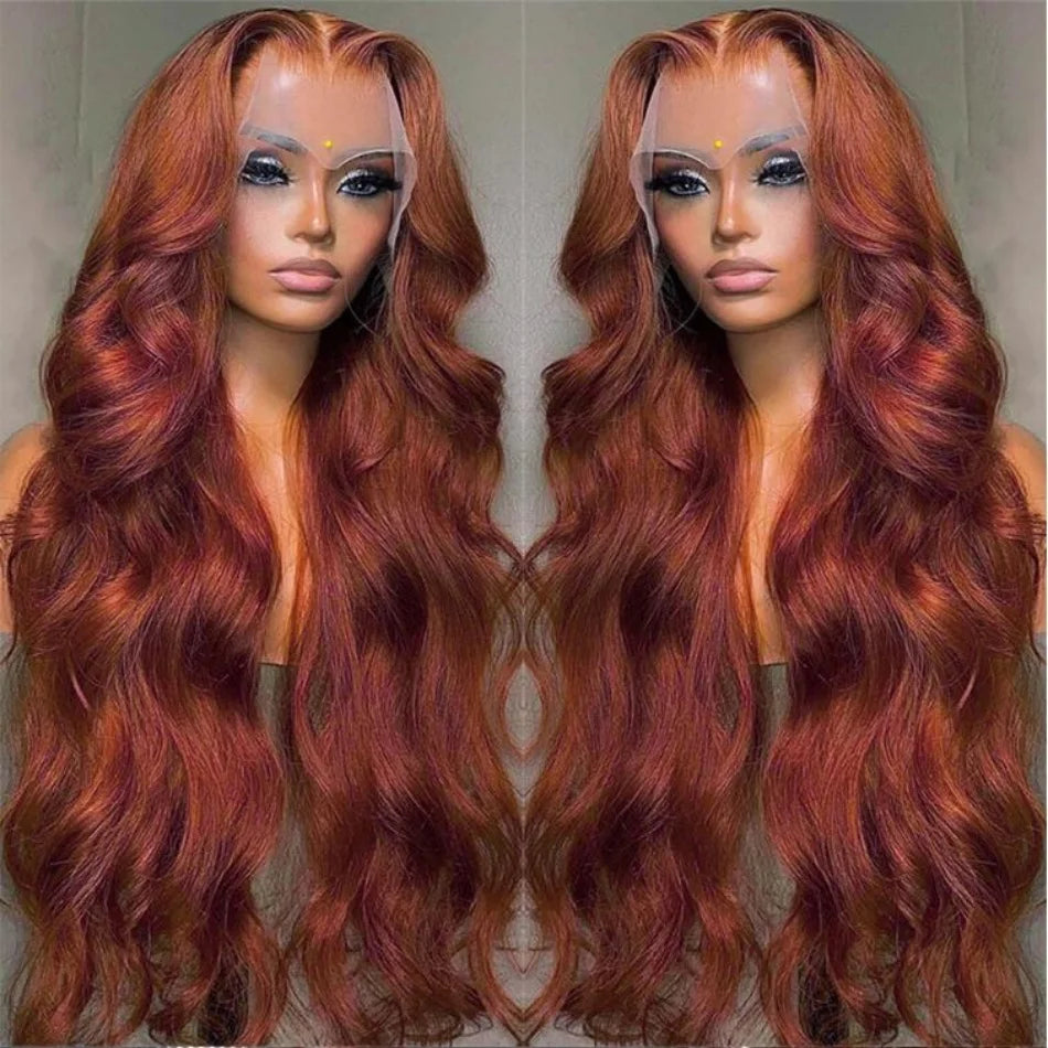 SOPHIE Glueless Pre-Plucked HD Lace Front Body Wave Reddish Brown Human Hair Wig