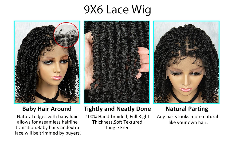 SIYAX 14 inch Synthetic Two-Strand Twist Lace Front Wig