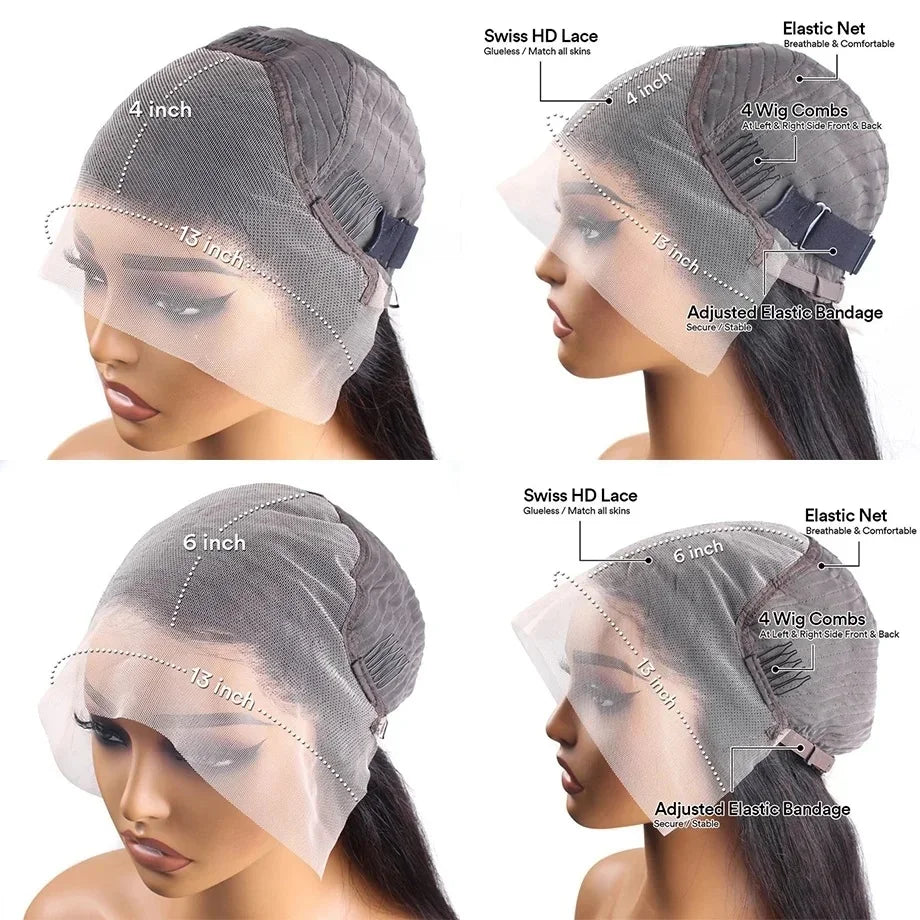 CASSIE Human Hair Curly Pre-Plucked Glueless Loose Deep Wave HD Lace Frontal Wig