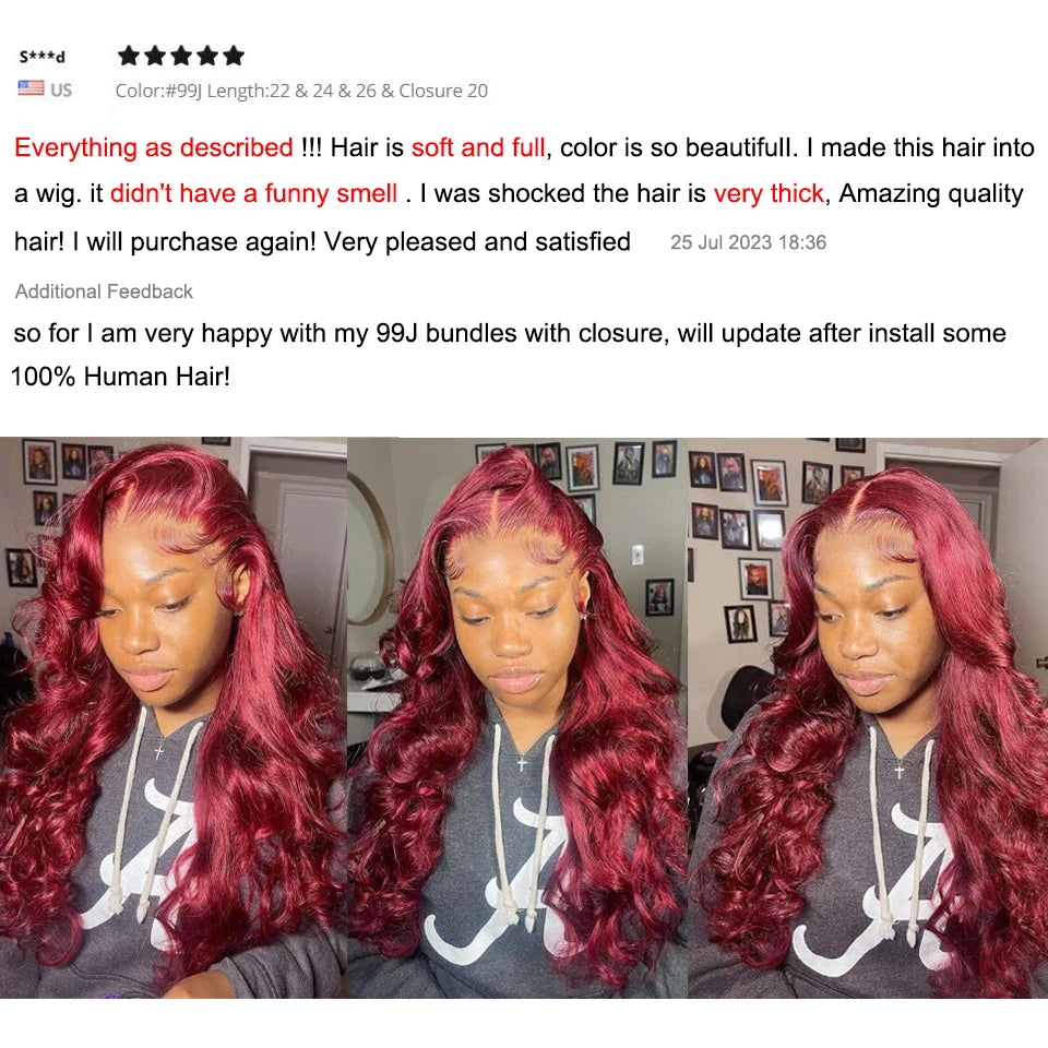 SASHA Body Wave Human Hair Bundles With Lace Closure (Brazilian Wavy Remy Hair)