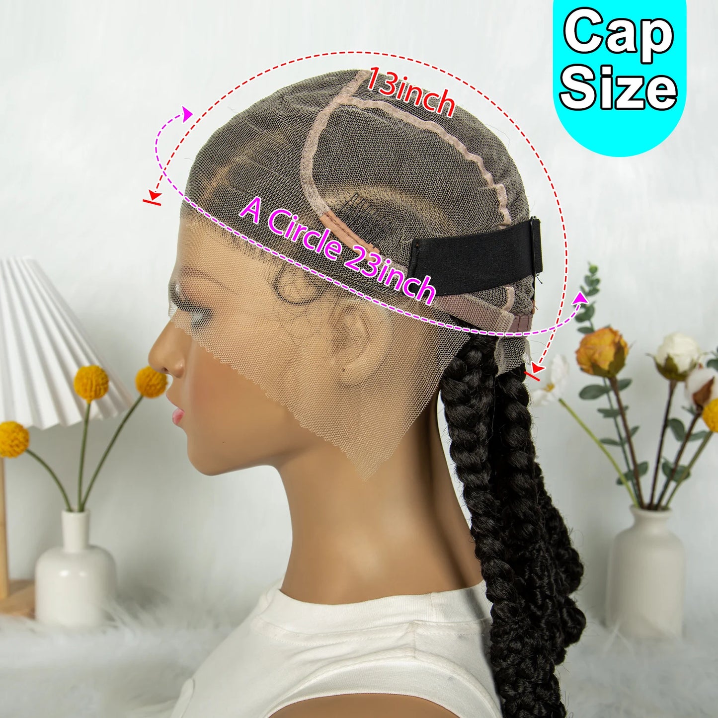 SIYAX Cornrow Braided Synthetic Full Lace Wig