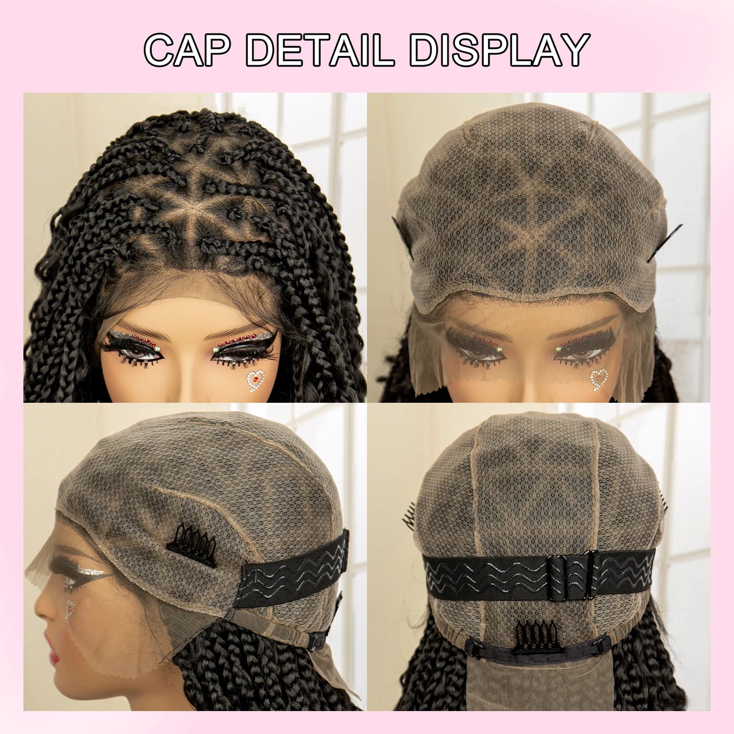SIYAX Synthetic Full Lace Triangle Parting Knotless Boho Curl Box Braided Wig