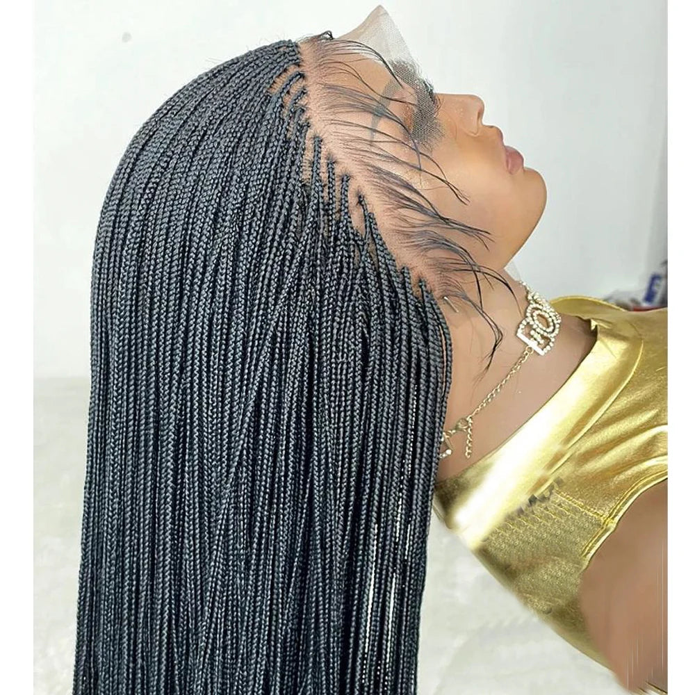 SIYAX 28" Twist Braided Knotless Synthetic Lace Front Heat Resistant Wig