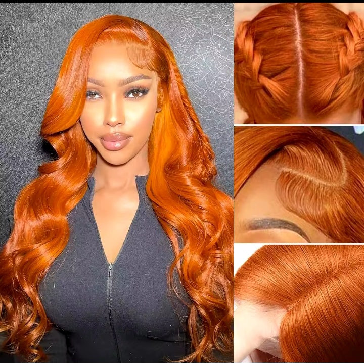 DIANA Orange Ginger Lace Front Body Wave Human Hair Wig