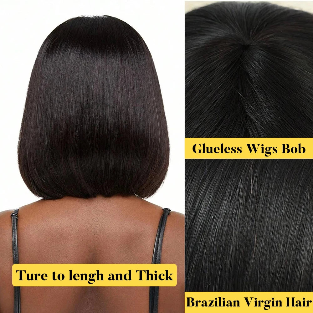 SIYAX Straight Bob Wig With Bangs