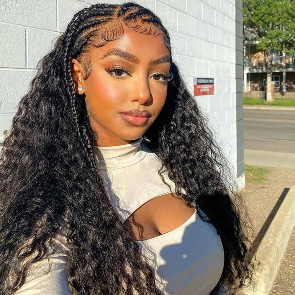 JESSICA Pre-Plucked Water Wave Curly Lace Frontal Wig