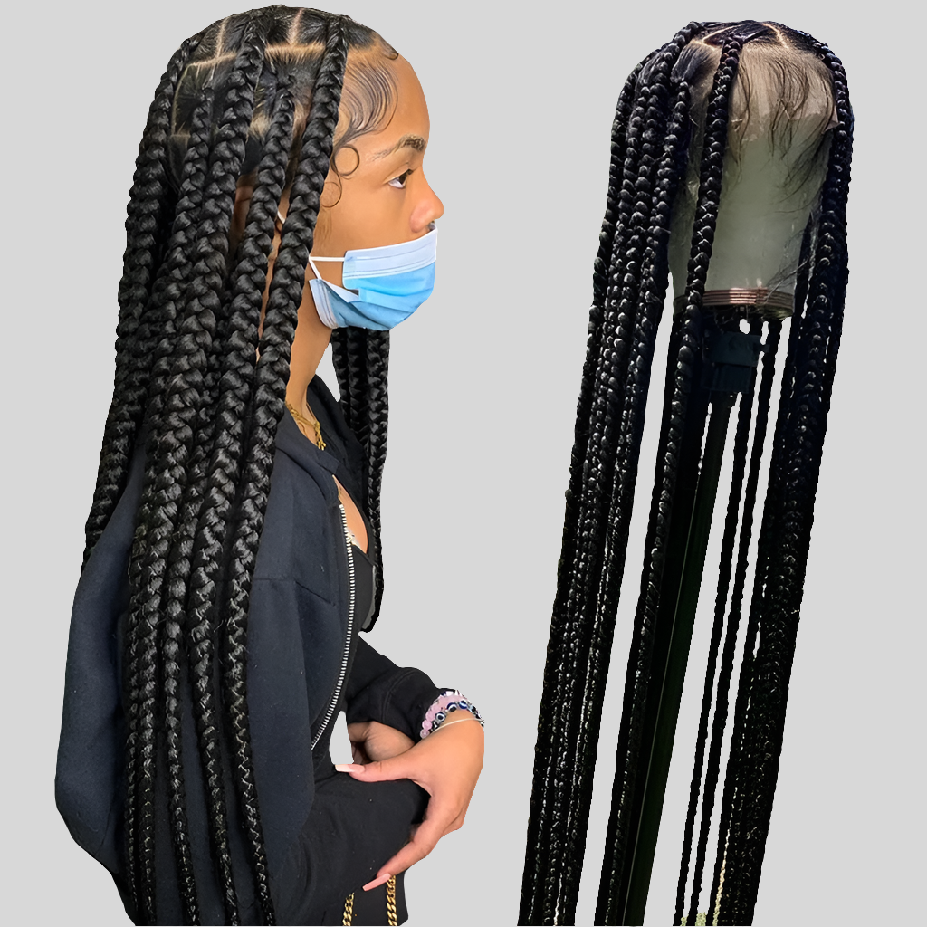 SIYAX Synthetic Full Lace Front Jumbo Knotless Box Braided Wig