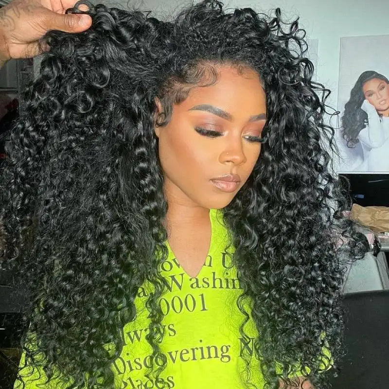 CASSIE Pre-plucked Deep Wave Glueless Human Hair Ready To Wear Lace Frontal Wig With Elastic Band