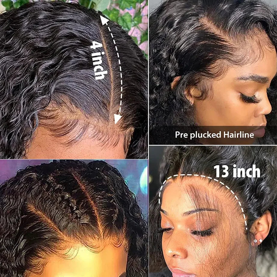 JESSICA Pre-Plucked Water Wave Curly Lace Frontal Wig