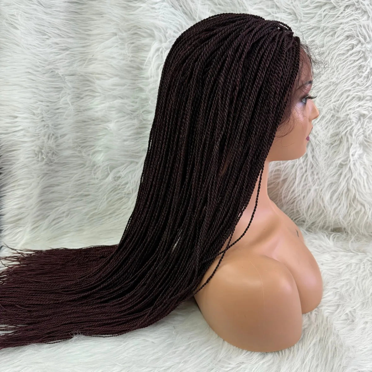 SIYAX 28" Twist Braided Knotless Synthetic Lace Front Heat Resistant Wig