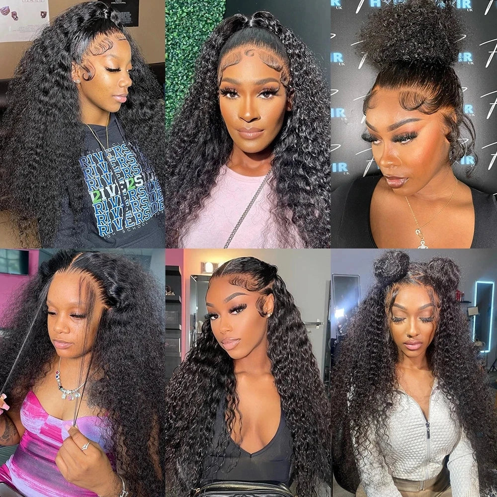 CASSIE Pre-plucked Deep Wave Glueless Human Hair Ready To Wear Lace Frontal Wig With Elastic Band