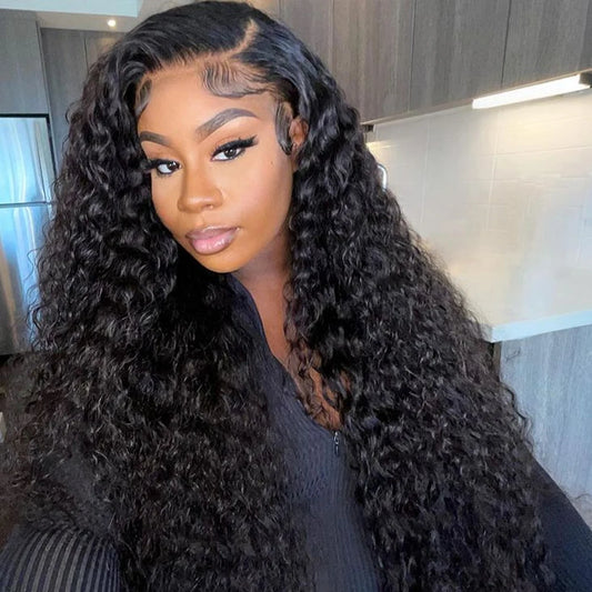 JESSICA Pre-Plucked Water Wave Curly Lace Frontal Wig